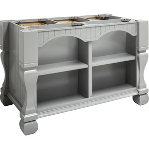 Gray 54" Kitchen Island with Hard Maple Edge Grain Butcher Block Top - Kitchen Island Company