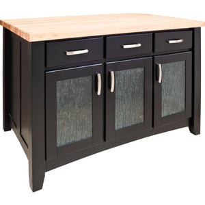 Contemporary Kitchen Island with Hard Maple Edge Grain Butcher Block Top - Kitchen Island Company