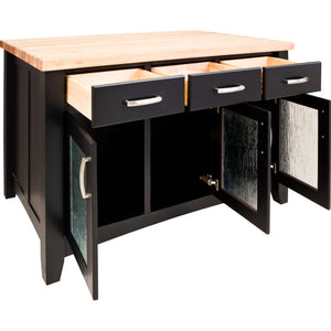 Contemporary Kitchen Island with Hard Maple Edge Grain Butcher Block Top - Kitchen Island Company