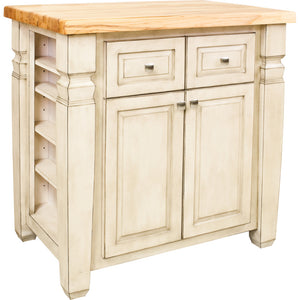 34" x 22" x 34-1/4" Kitchen Island Furniture w/ Not So White Finish - Kitchen Island Company