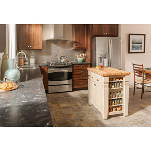34" x 22" x 34-1/4" Kitchen Island Furniture w/ Not So White Finish - Kitchen Island Company