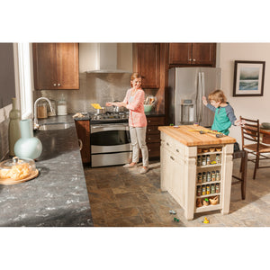34" x 22" x 34-1/4" Kitchen Island Furniture w/ Not So White Finish - Kitchen Island Company