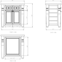 Load image into Gallery viewer, 34&quot; x 22&quot; x 34-1/4&quot; Kitchen Island Furniture w/ Not So White Finish - Kitchen Island Company
