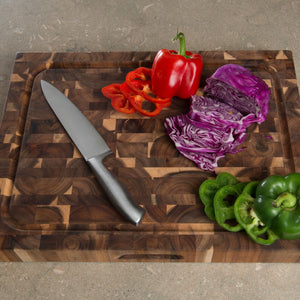 Reversible Cutting Board Solid Endgrain Acacia Hardwood w Juice Groove 7996 - Kitchen Furniture Company