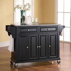 Crosley Furniture Rolling Kitchen Island with Grey Granite Top KF30003 - Kitchen Furniture Company