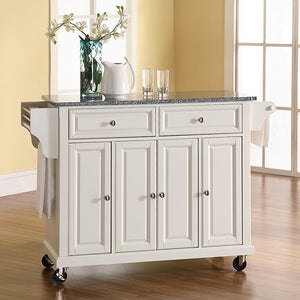 Crosley Furniture Rolling Kitchen Island with Grey Granite Top KF30003 - Kitchen Furniture Company