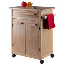 Load image into Gallery viewer, Mobile Kitchen Storage Cart w/ Natural Finish - Kitchen Furniture Company