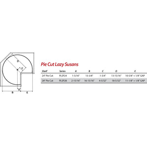 24" Pie-Cut Plastic Lazy Susan PLSP24 - Kitchen Island Company