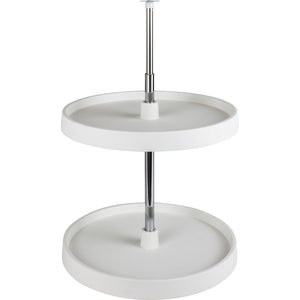 18" Diameter Round Plastic Lazy Susan Set with Twist and Lock Pole PLSR218 - Kitchen Island Company