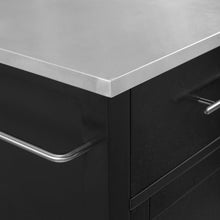 Load image into Gallery viewer, Black Savannah Stainless Steel Top Compact Kitchen Island/Cart - Kitchen Furniture Company