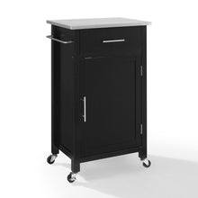 Load image into Gallery viewer, Black Savannah Stainless Steel Top Compact Kitchen Island/Cart - Kitchen Furniture Company