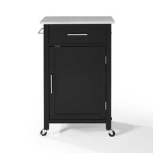 Load image into Gallery viewer, Black Savannah Stainless Steel Top Compact Kitchen Island/Cart - Kitchen Furniture Company