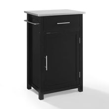 Load image into Gallery viewer, Black Savannah Stainless Steel Top Compact Kitchen Island/Cart - Kitchen Furniture Company