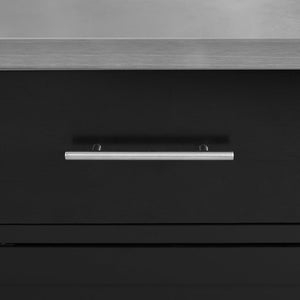 Black Savannah Stainless Steel Top Compact Kitchen Island/Cart - Kitchen Furniture Company