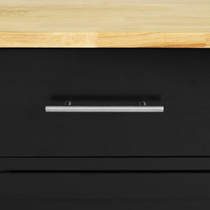Black Savannah Natural Wood Top Compact Kitchen Island/Cart - Kitchen Furniture Company