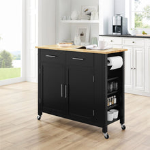 Load image into Gallery viewer, Savannah Wood Top Full-Size Kitchen Island/Cart - Kitchen Furniture Company