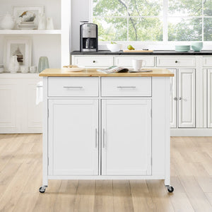 Savannah Wood Top Full-Size Kitchen Island/Cart - Kitchen Furniture Company