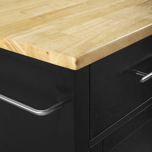 Savannah Wood Top Full-Size Kitchen Island/Cart - Kitchen Furniture Company
