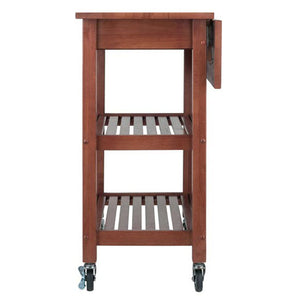 Mobile Kitchen Cart with Drop Leaf Walnut - Kitchen Furniture Company