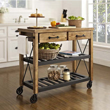 Load image into Gallery viewer, French Style Industrial Rolling Kitchen Cart Open Shelves Wine Storage 3008 - Kitchen Furniture Company