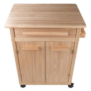 Mobile Kitchen Storage Cart w/ Natural Finish - Kitchen Furniture Company