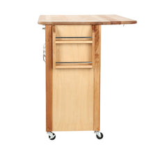 Load image into Gallery viewer, Butcher Block Kitchen Island with Drop Leaf Spice Rack 54228 - Kitchen Furniture Company