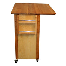 Load image into Gallery viewer, Butcher Block Kitchen Island with Drop Leaf Spice Rack 54228 - Kitchen Furniture Company