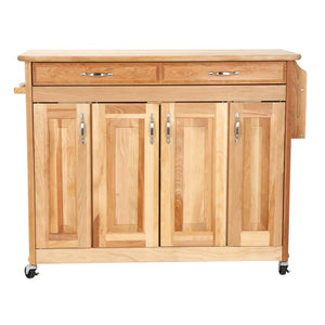 Butcher Block Kitchen Island with Drop Leaf Spice Rack 54228 - Kitchen Furniture Company