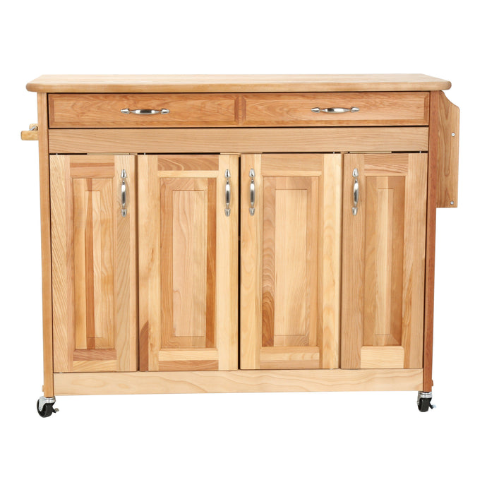 Butcher Block Kitchen Island with Drop Leaf Spice Rack 54228 - Kitchen Furniture Company