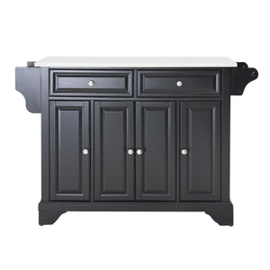 Lafayette Black Full Size Kitchen Island/Cart with Granite Top - Kitchen Furniture Company