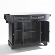 Load image into Gallery viewer, Lafayette Black Full Size Kitchen Island/Cart with Granite Top - Kitchen Furniture Company
