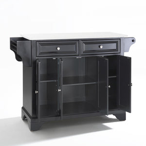 Lafayette Black Full Size Kitchen Island/Cart with Granite Top - Kitchen Furniture Company