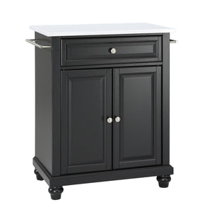 Cambridge Black Portable Kitchen Cart/Island with Granite Top - Kitchen Furniture Company