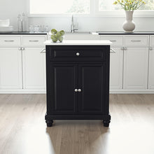 Load image into Gallery viewer, Cambridge Black Portable Kitchen Cart/Island with Granite Top - Kitchen Furniture Company