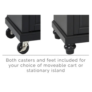 Cambridge Black Portable Kitchen Cart/Island with Granite Top - Kitchen Furniture Company
