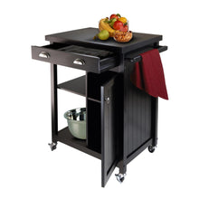 Load image into Gallery viewer, Black Mobile Kitchen Cart w/ Locking Casters - Kitchen Furniture Company