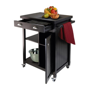 Black Mobile Kitchen Cart w/ Locking Casters - Kitchen Furniture Company