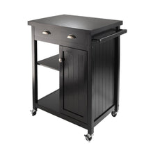 Load image into Gallery viewer, Black Mobile Kitchen Cart w/ Locking Casters - Kitchen Furniture Company