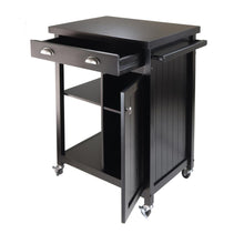 Load image into Gallery viewer, Black Mobile Kitchen Cart w/ Locking Casters - Kitchen Furniture Company