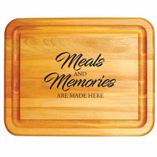 Load image into Gallery viewer, Meals and Memories Branded Wood Cutting Board - Kitchen Furniture Company