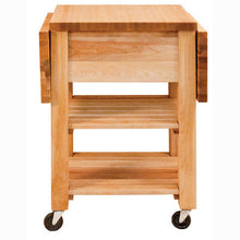 Load image into Gallery viewer, Natural Wood Kitchen Cart with Drop Leaf Thick Butcher Block Top 1468 - Kitchen Furniture Company