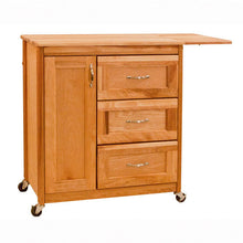 Load image into Gallery viewer, Rolling Kitchen Cart with Side Drop Leaf Butcher Block Top 40&quot; Wide 1522 - Kitchen Furniture Company