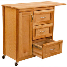 Load image into Gallery viewer, Rolling Kitchen Cart with Side Drop Leaf Butcher Block Top 40&quot; Wide 1522 - Kitchen Furniture Company