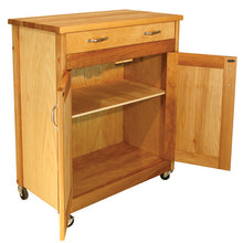 Load image into Gallery viewer, Rolling Kitchen Island w/ Flat Panel Doors Butcher Block Top 53017 - Kitchen Furniture Company