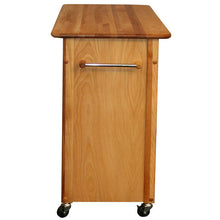 Load image into Gallery viewer, Rolling Butcher Block Island with Raised Panel Doors Spice Rack 54220 - Kitchen Furniture Company