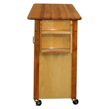 Load image into Gallery viewer, Rolling Butcher Block Island with Raised Panel Doors Spice Rack 54220 - Kitchen Furniture Company