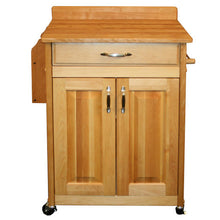 Load image into Gallery viewer, Kitchen Butcher Block Cart with Backsplash w/ Raised Panels 61532 - Kitchen Furniture Company