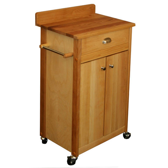 Butcher Block Cart with Backsplash Butcher Block Top 51531 - Kitchen Furniture Company