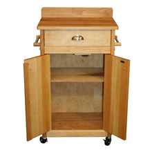 Load image into Gallery viewer, Butcher Block Cart with Backsplash Butcher Block Top 51531 - Kitchen Furniture Company