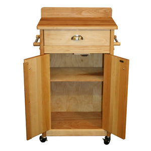 Butcher Block Cart with Backsplash Butcher Block Top 51531 - Kitchen Furniture Company